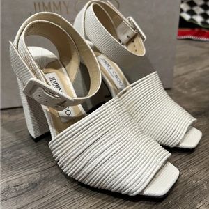 Jimmy Choo Baja Latte Leather Sandals